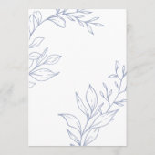Immergrün Blumen Boho Hochzeitsmenü Menükarte (Rückseite)