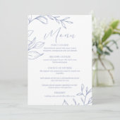 Immergrün Blumen Boho Hochzeitsmenü Menükarte (Stehend Vorderseite)