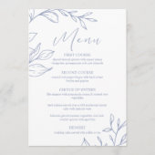 Immergrün Blumen Boho Hochzeitsmenü Menükarte (Vorderseite)