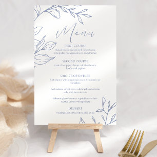Immergrün Blumen Boho Hochzeitsmenü Menükarte
