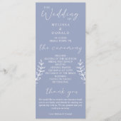 Immergrün-Blumen Einfaches Hochzeitsprogramm Programm (Vorderseite)