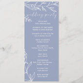 Immergrün-Blumen Einfaches Hochzeitsprogramm Programm (Rückseite)