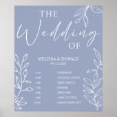 Immergrün-Blumen Einfaches Hochzeitsprogramm Zeitp Poster (Vorne)