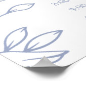 Immergrün-Blumen Einfaches Hochzeitsprogramm Zeitp Poster (Ecke)