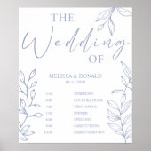 Immergrün-Blumen Einfaches Hochzeitsprogramm Zeitp Poster (Vorne)