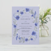 Immergrün-Blumen-Girlande-Hochzeit Einladung (Stehend Vorderseite)