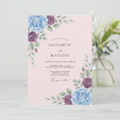 Immergrün-Blumen-Hochzeit Einladung (Stehend Vorderseite)