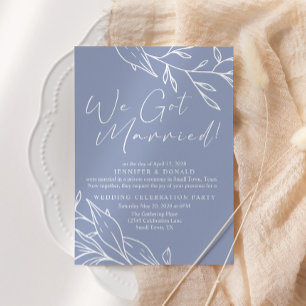 Immergrün-Blumen-Hochzeit Gerade verheiratet Einladung