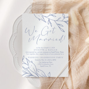 Immergrün-Blumen-Hochzeit Gerade verheiratet Einladung