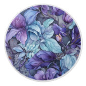 Immergrün-Blumen Keramikknauf (Vorderseite)