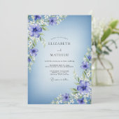 Immergrün-Blumen-Zauber-Hochzeit Einladung (Stehend Vorderseite)