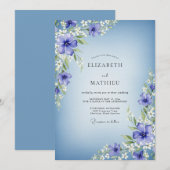 Immergrün-Blumen-Zauber-Hochzeit Einladung (Vorne/Hinten)