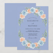 Immergrün-Blumenbogen-Hochzeit Einladung (Vorne/Hinten)