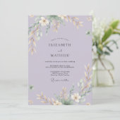 Immergrün-Blumenhochzeit Einladung (Stehend Vorderseite)