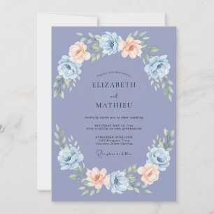 Immergrün-Blumenkranz-Hochzeit Einladung