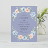 Immergrün-Blumenkranz-Hochzeit Einladung (Stehend Vorderseite)