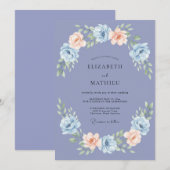 Immergrün-Blumenkranz-Hochzeit Einladung (Vorne/Hinten)