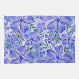 Immergrün-Blüten Blau Violett Vinca-Blüten Geschirrtuch
