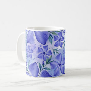 Immergrün-Blüten Blau Violett Vinca-Blüten Kaffeetasse