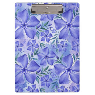 Immergrün-Blüten Blau Violett Vinca-Blüten Klemmbrett