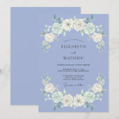 Immergrün-Blüten-Hochzeit Einladung (Vorne/Hinten)