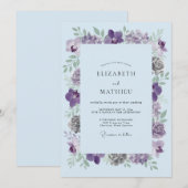 Immergrün-Blüten-Hochzeit Einladung (Vorne/Hinten)