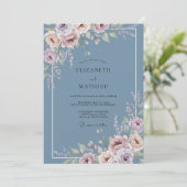 Immergrün-Blüten-Hochzeit Einladung (Stehend Vorderseite)