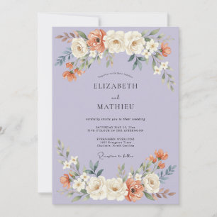 Immergrün-Blüten-Romantik-Hochzeit Einladung