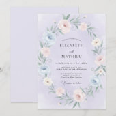 Immergrün-Blütenblattroter Kranz Hochzeit Einladung (Vorne/Hinten)