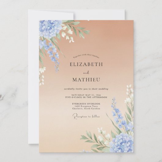 Immergrün-Braun Gemalte Hochzeit Einladung (Vorderseite)
