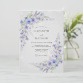 Immergrün-Breezy-Botanical-Hochzeit Einladung (Stehend Vorderseite)