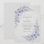 Immergrün-Breezy-Botanical-Hochzeit Einladung (Vorne/Hinten)