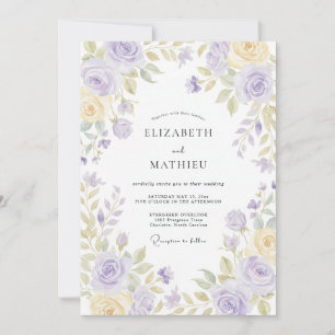 Immergrün-Butter-Blüten-Hochzeit Einladung