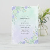 Immergrün-Celadon-Blatt-Hochzeit Einladung (Stehend Vorderseite)