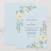Immergrün Champagner Blatt Hochzeit Einladung (Vorne/Hinten)