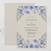 Immergrün Champagner Hochzeit Einladung (Vorne/Hinten)
