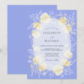 Immergrün-Creme-Ranunculus-Eukalyptus-Hochzeit Einladung (Vorne/Hinten)