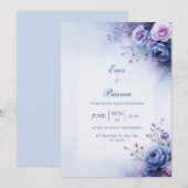 Immergrün-Ecken-Hochzeit Einladung (Vorne/Hinten)