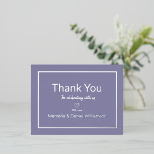 Immergrün Einfache Hochzeit Danke Folie Einladungspostkarte