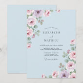 Immergrün-Flora-Hochzeit mit Flüstern Einladung (Vorne/Hinten)