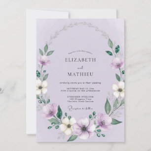 Immergrün Florale Botanische Romantische Hochzeit Einladung