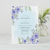 Immergrün Florale Launen Hochzeit Einladung (Stehend Vorderseite)