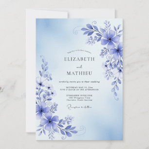 Immergrün Florale Romanze Hochzeit Einladung