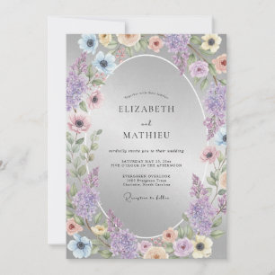 Immergrün Florale Umarmung Hochzeit Einladung