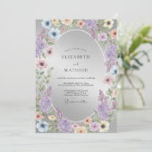 Immergrün Florale Umarmung Hochzeit Einladung (Stehend Vorderseite)
