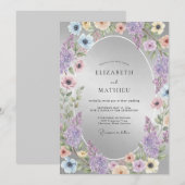 Immergrün Florale Umarmung Hochzeit Einladung (Vorne/Hinten)