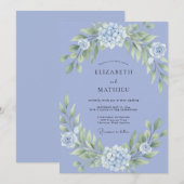 Immergrün Florale Üppige Bogenhochzeit Einladung (Vorne/Hinten)