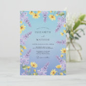 Immergrün Gänseblümchen Eukalyptus Hochzeit Einladung (Stehend Vorderseite)