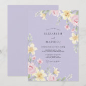 Immergrün Gelbe Wildblumen-Hochzeit Einladung (Vorne/Hinten)