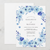 Immergrün Gemalte Blatt-Hochzeit Einladung (Vorne/Hinten)